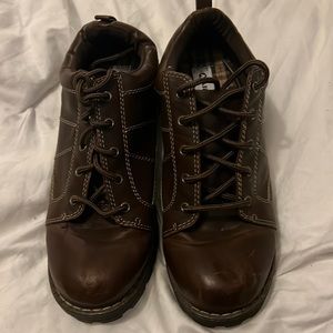 Airwalk, brown lace up shoes with stitch detailing